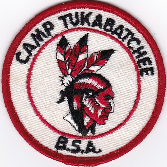 1950's Embroidered BSA Patch Tukabatchee Scout Camp Boy Scouts Of America A1124 - Picture 1 of 2